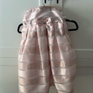 Elegant Pink Striped Dog Dress with Bow